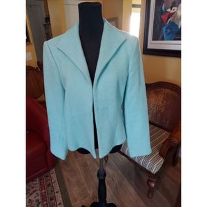 Harvey Bernard blue wool blend bolero jacket